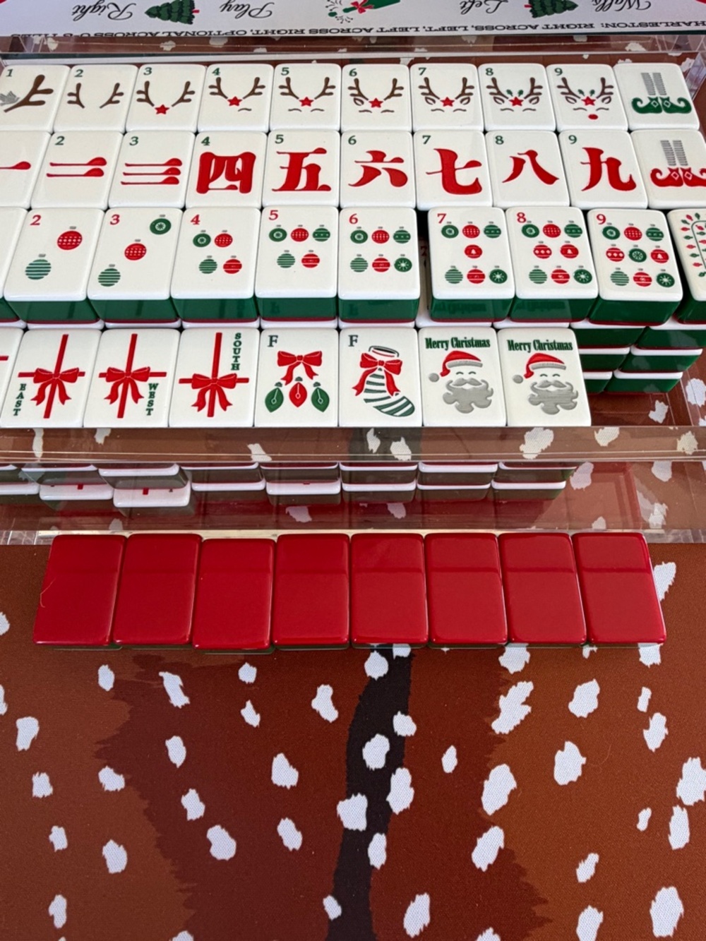 Hip Hip Mahjong Rackin Rudolph Tiles and Mat